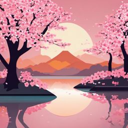 Cherry Blossom Viewing clipart - Viewing cherry blossoms, ,vector color clipart,minimal