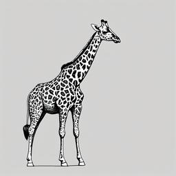 drawing of a giraffe with spots  minimal rough sketch scribbles,doodles,black and white