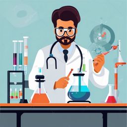 Scientist clipart - Person conducting experiments and research, ,vector color clipart,minimal