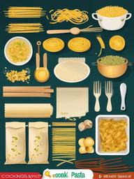 Cooking clipart - making pasta from scratch  vector clipart