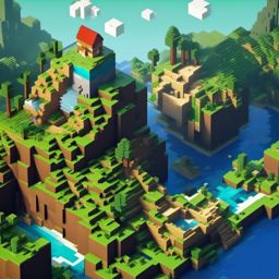 Minecraft Wallpaper - Blocky Adventure in a Pixelated World  wallpaper style, intricate details, patterns, splash art, light colors