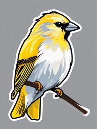 Atlantic Canary Sticker - An Atlantic canary with vibrant yellow plumage, ,vector color sticker art,minimal