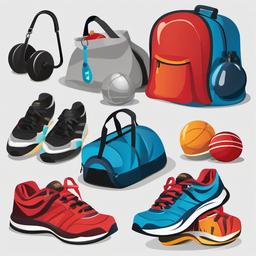 Gym clipart - gym bag and shoes  clipart