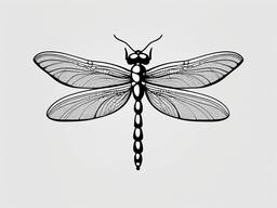 Dragonfly Design Tattoo - Artistic tattoo design showcasing the beauty of a dragonfly.  simple color tattoo,minimalist,white background