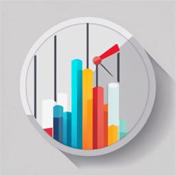 Clipart of a Graph - Graph icon representing data and statistics,  color vector clipart, minimal style