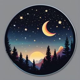 Starlit sky sticker- Cosmic and expansive, , sticker vector art, minimalist design