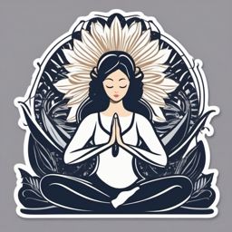 Yoga pose sticker, Serene , sticker vector art, minimalist design