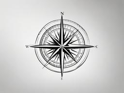 sketch of a compass  minimal rough sketch scribbles,doodles,black and white