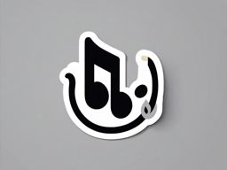 Music Note Sticker - Musical note symbol, ,vector color sticker art,minimal