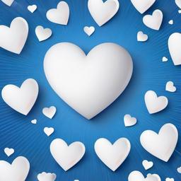 Heart Background Wallpaper - white heart with blue background  