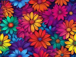 Rainbow Floral Background  