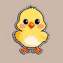 Baby Chick Sticker - Cute baby chick, ,vector color sticker art,minimal