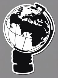 Earth Globe Sticker - Earth globe representing the planet, ,vector color sticker art,minimal