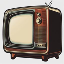 Retro TV sticker- Vintage entertainment, , sticker vector art, minimalist design