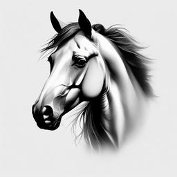 realistic horse tattoo  simple tattoo,minimalist,white background