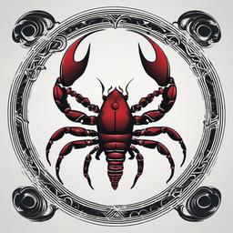 Scorpio Rising Tattoo - Capture the mystical aspect of astrology with a tattoo featuring Scorpio rising.  simple vector color tattoo,minimal,white background