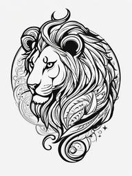 leo zodiac tattoos for females  simple vector color tattoo