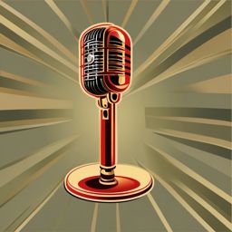 Retro Microphone Clipart - A retro microphone reminiscent of the golden age of radio broadcasts, an icon of entertainment.  color clipart, minimalist, vector art, 
