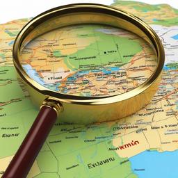 Magnifying Glass clipart - magnifying glass examining a map  