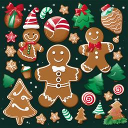 Gingerbread Man clipart - gingerbread man and a Christmas tree  