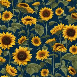 Sunflower Background Wallpaper - blue background with sunflowers  