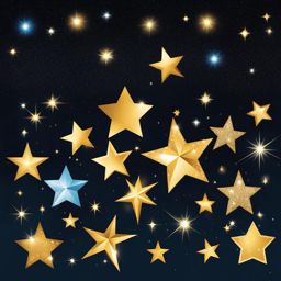 star clipart - sparkling in the night sky. 