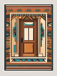 Pueblo Revival Sticker - Embrace the Southwestern charm with the earthy and Pueblo Revival sticker, , sticker vector art, minimalist design