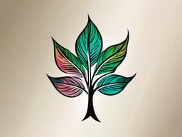 tree leaf tattoo  simple vector color tattoo