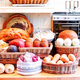 cozy bakery, a charming bakery with the aroma of freshly baked bread, pastries, and cakes. 