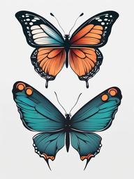 butterfly growth tattoo  simple color tattoo, minimal, white background