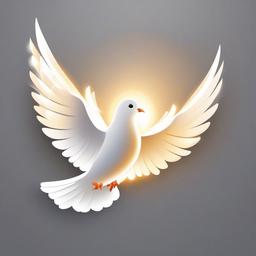 Dove with wings glowing in the light clipart.  vector style illustration, white background