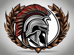 spartan helmet shield and spear tattoo  simple vector color tattoo