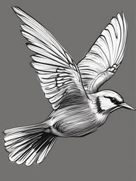 sketch of a bird flying  minimal rough sketch scribbles,doodles,black and white