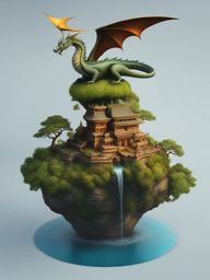 time dragon perched on a floating island, its ancient wisdom allowing it to manipulate the flow of time. 