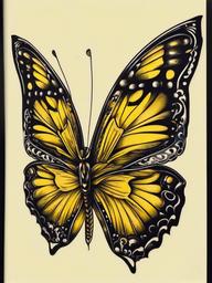 yellow butterfly tattoo designs  