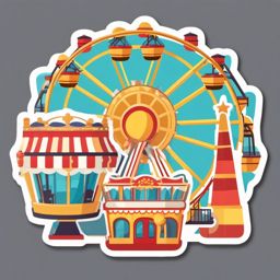 Amusement Park and Ferris Wheel Emoji Sticker - Ferris wheel fun, , sticker vector art, minimalist design