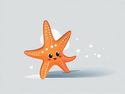 Starfish cartoon  minimal, white background