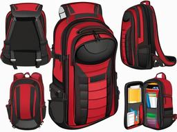 Backpack clipart - backpack with a zipper open  clipart