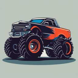 Monster Truck Clipart - A monster truck for off-road excitement.  color vector clipart, minimal style