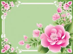 Green And Pink Background-Light green with pink floral borders for a fresh, spring-like look  background wallpaper