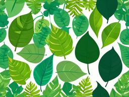 Leaf clipart - leaf artwork with different shades of green  