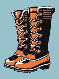 Winter Boots clipart - Sturdy winter boots for cold days, ,vector color clipart,minimal