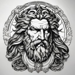 Zeus Tattoo Meaning - Delve into the symbolism and significance behind a Zeus tattoo, exploring the traits and attributes associated with the king of the gods.  simple color tattoo design,white background
