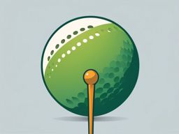 Golf Ball Clipart - A golf ball sitting on the tee.  color vector clipart, minimal style