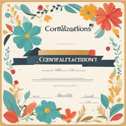 Congratulations clipart - certificate of achievement  color,minimalist,vector clipart