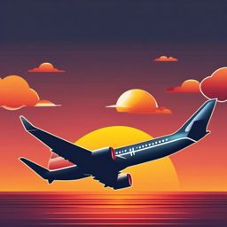 Airplane Window and Sunset Emoji Sticker - Sunset from the sky, , sticker vector art, minimalist design