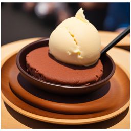 red bean dorayaki ice cream, a japanese fusion dessert, relished at a modern food truck festival. 