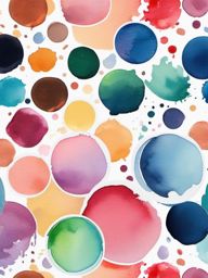 Palette with Watercolor Splashes Sticker - Palette surrounded by watercolor splashes, ,vector color sticker art,minimal