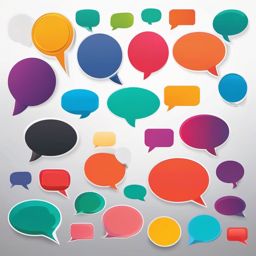 Clipart of Chat Bubbles - Chat bubbles for group messaging and discussions,  color vector clipart, minimal style