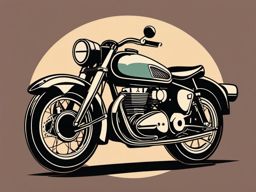 Vintage Motorcycle Clipart - A vintage motorcycle with timeless charm.  color vector clipart, minimal style